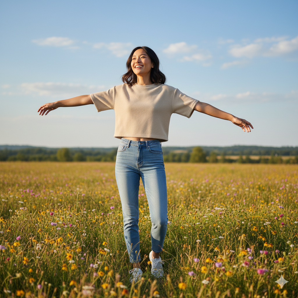 심플 플리스 크롭 티셔츠